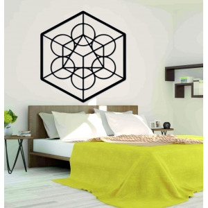 Drevený geometrický obraz na stenu žatva