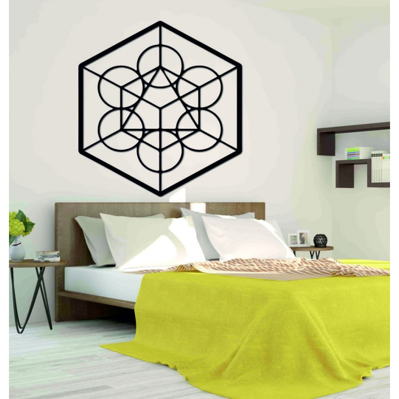 Drevený geometrický obraz na stenu žatva