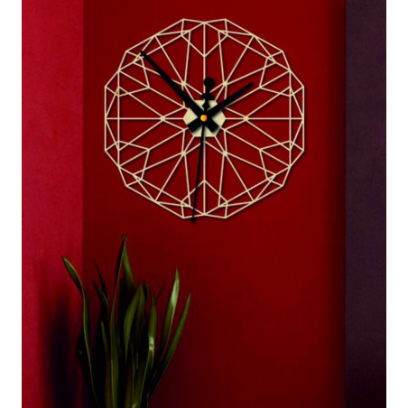 Sentop Geometric wall clock made of wooden plywood PR0346 also black
