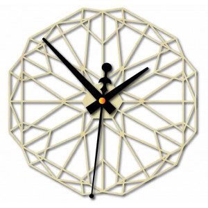 Geometric wall clock made of wooden plywood - CUDO 2
