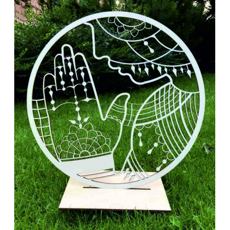 Stylesa - Wooden painting on the wall of humility and gratitude PR0349 and black
