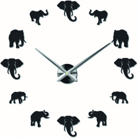Sentop - Modern stick-on wall clock on the wall of elephant and gold SZ070