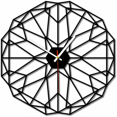 Geometric wall clock also black X0097