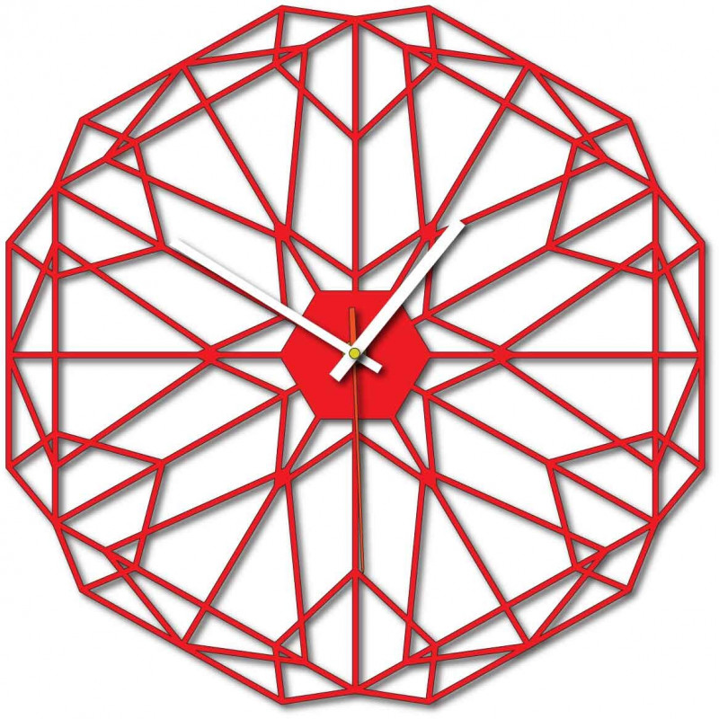 Geometric wall clock also black X0097