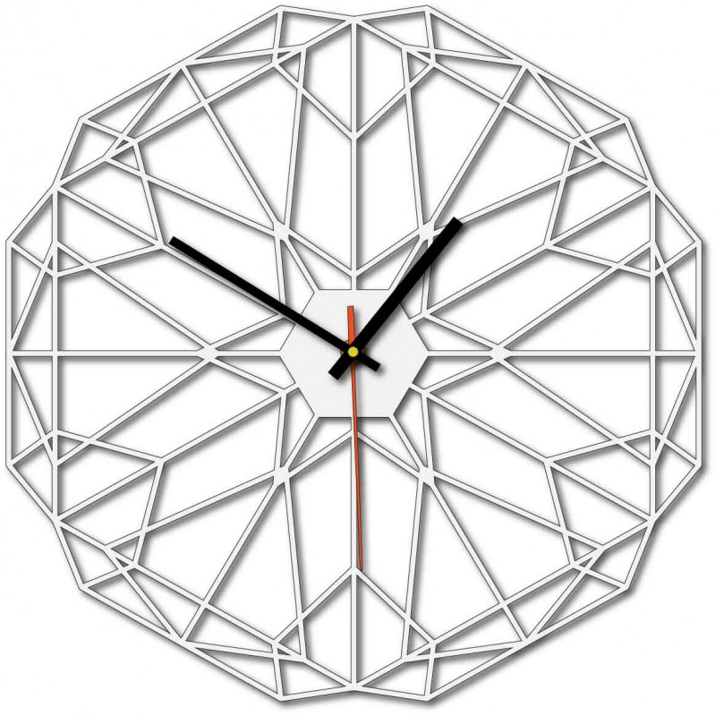 Geometric wall clock also black X0097