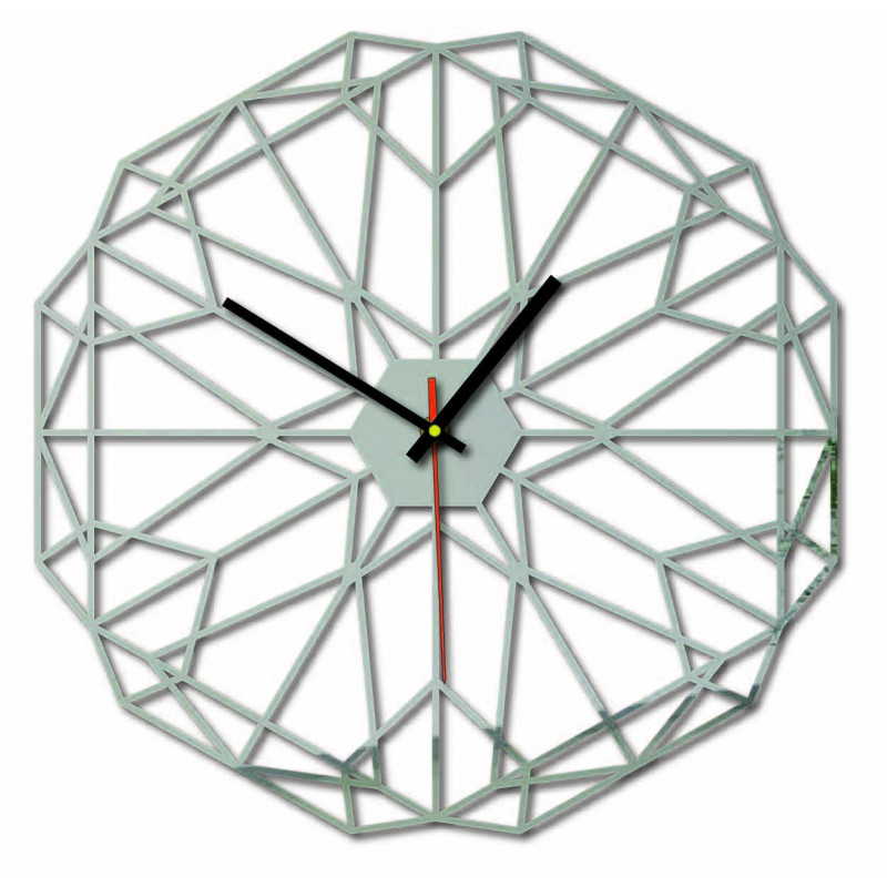 Geometric wall clock also black X0097