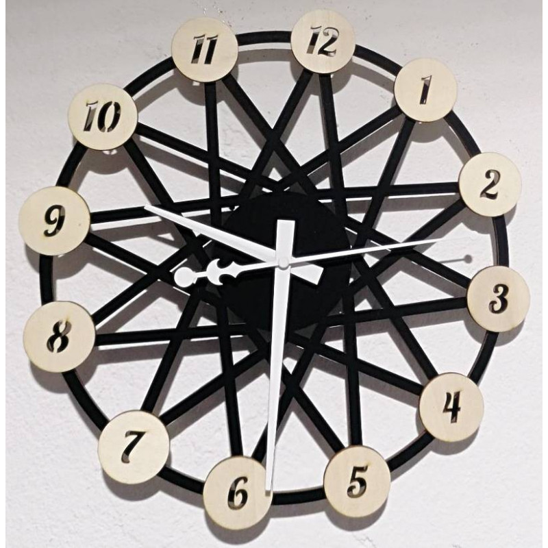 Colored plywood wall clock - color of the front...