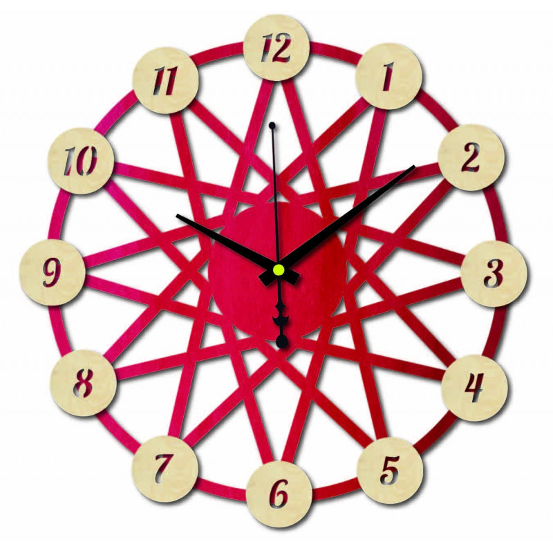 Colored plywood wall clock - color of the front...
