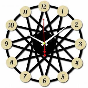 Colored plywood wall clock - color of the front part of... 2