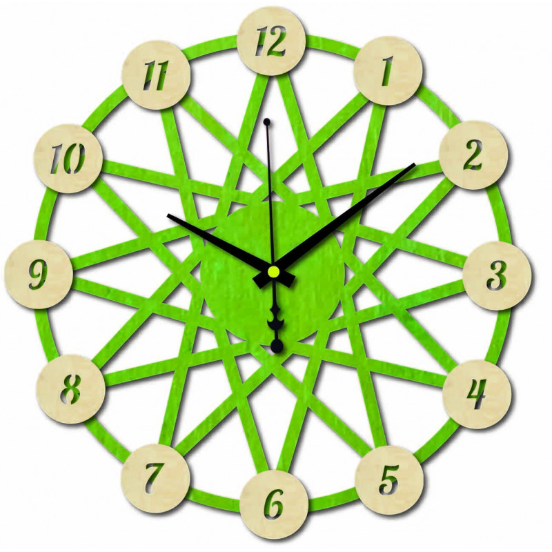 Colored plywood wall clock - color of the front...