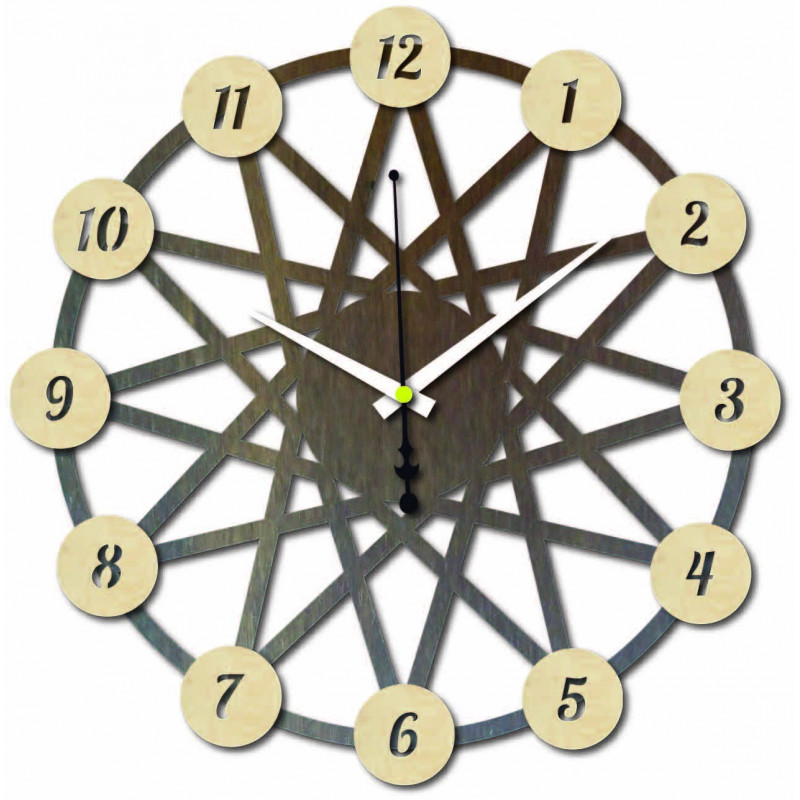 Colored plywood wall clock - color of the front...