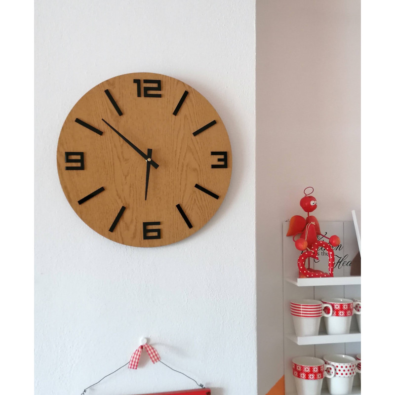 entop - MDF Wall clock ARRARA black numbers