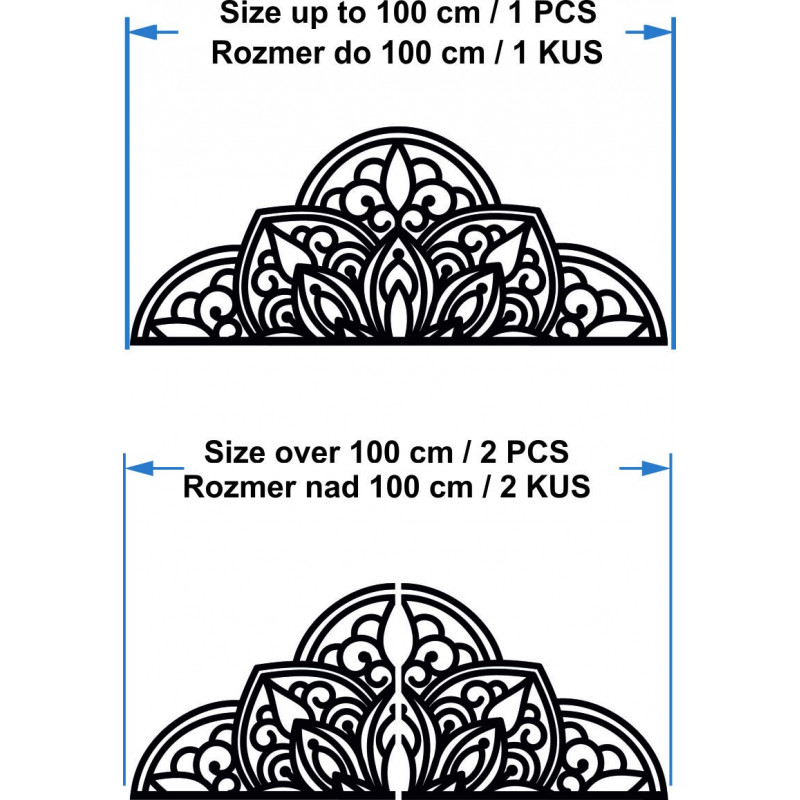Wooden wall painting half mandala - BOHEMIA