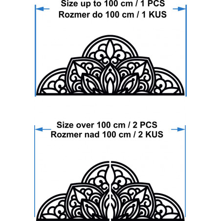 Wooden wall picture half mandala - BOHEMIA