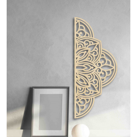 Wooden wall picture half mandala - BOHEMIA