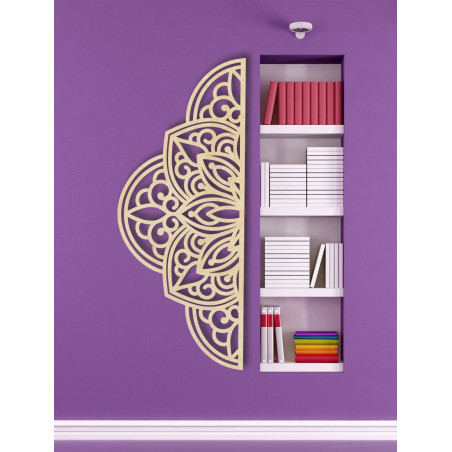 Wooden wall picture half mandala - BOHEMIA