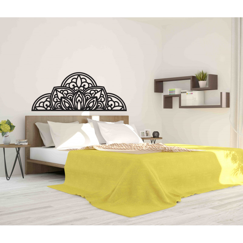 Wooden wall painting half mandala - BOHEMIA