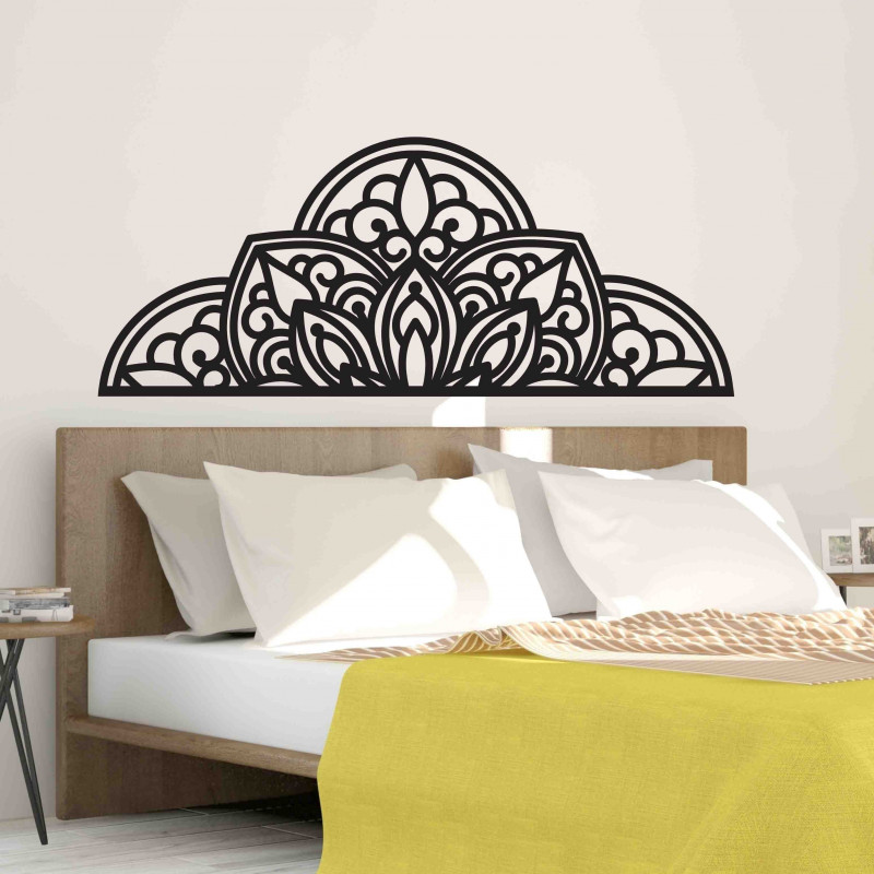 Wooden wall painting half mandala - BOHEMIA