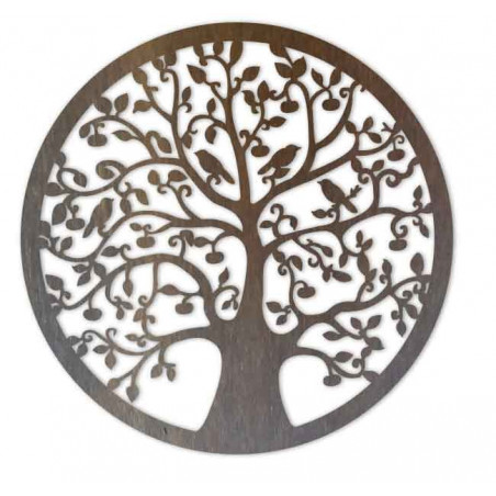 Wooden painting of a tree and birds - HOJNISŤ