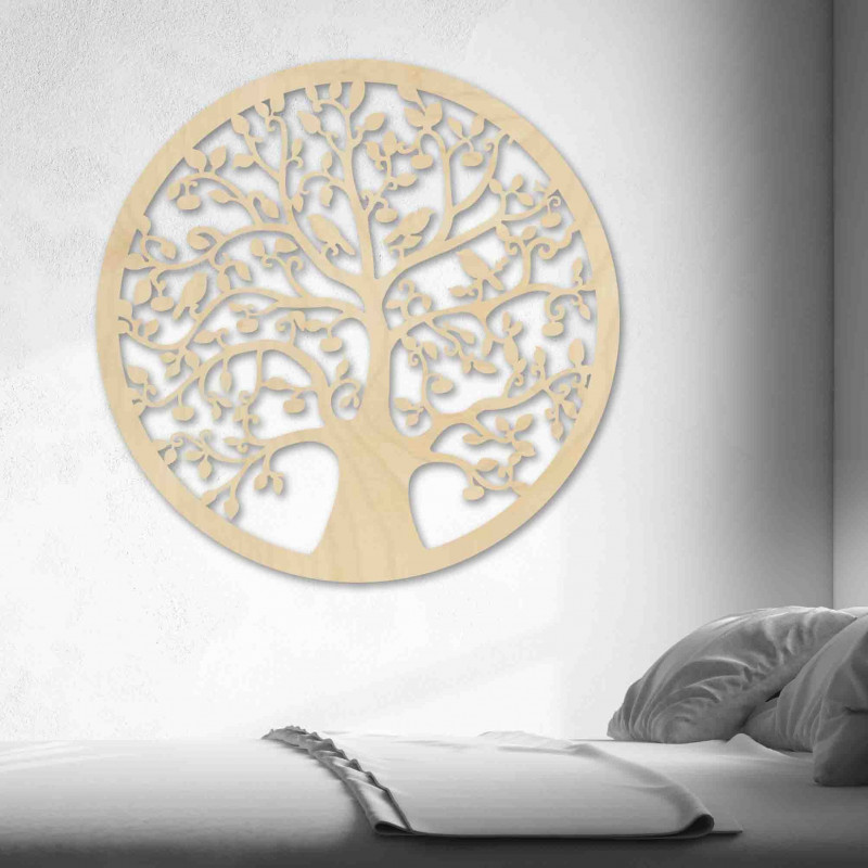 Wooden painting of a tree and birds - HOJNISŤ