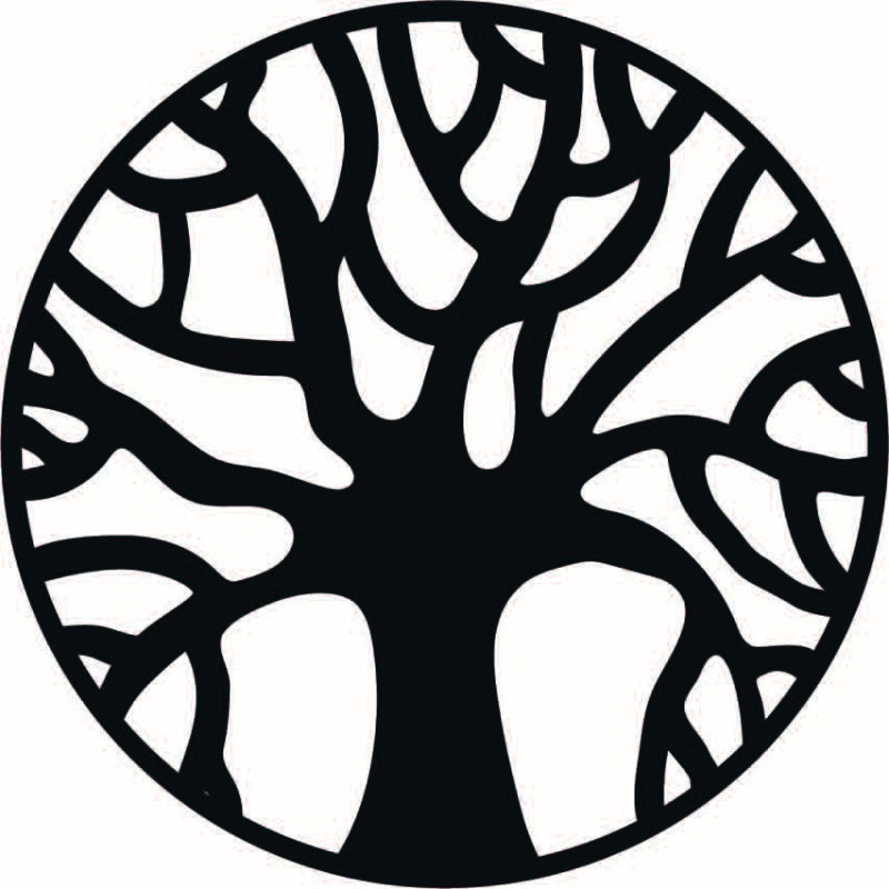 Wooden wall picture of branches in a circle -...