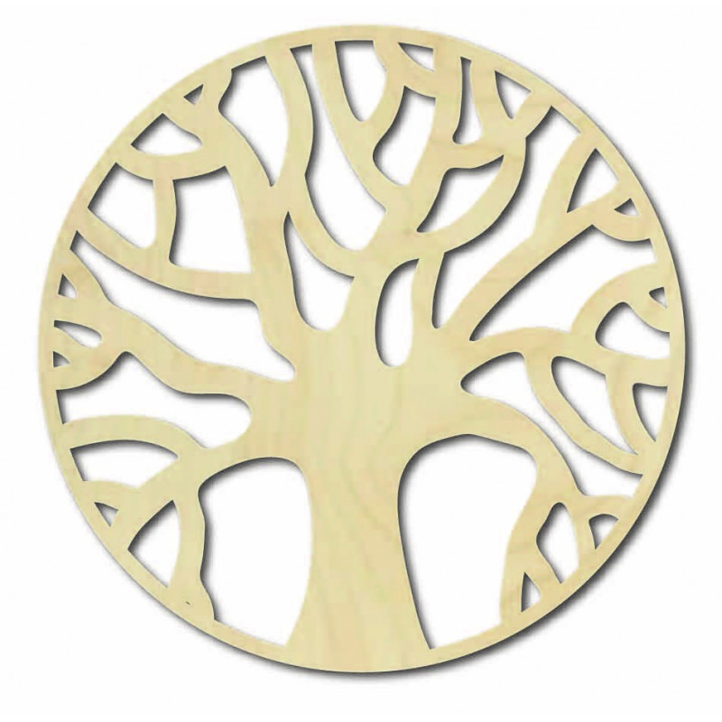 Wooden wall picture of branches in a circle -...