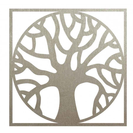 Wooden wall decor of a tree in a circle - POCCITT