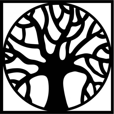 Wooden wall decor of a tree in a circle - POCCITT