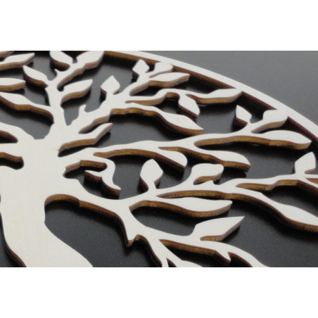 Stylesa - Wooden painting on a tree wall