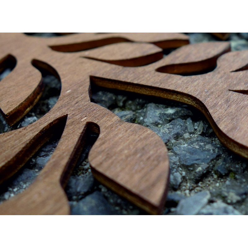 Stylesa - Wooden painting on a tree wall