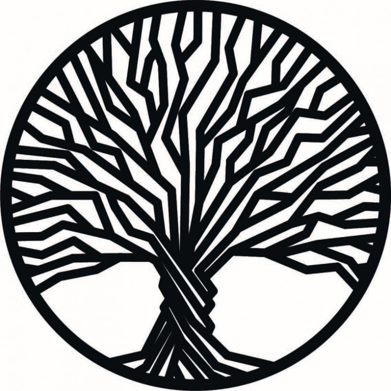 Stylesa - Wooden painting on a tree wall