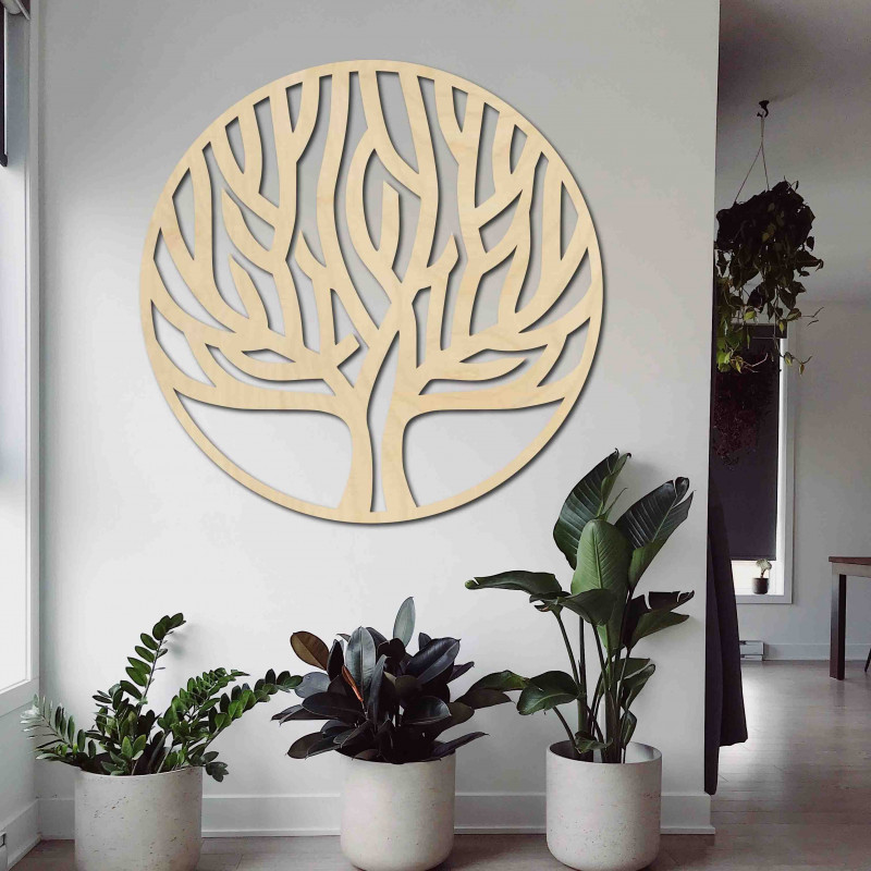 Stylized wooden painting Tree of Life - HELFOOLL
