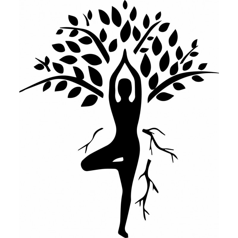 Wall painting yogi and tree - HARMONY