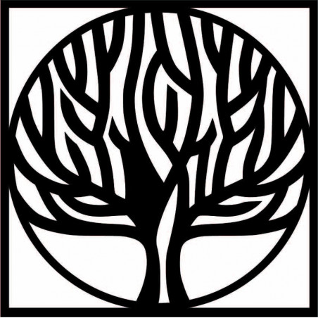 Wooden wall picture tree in frame UASVED