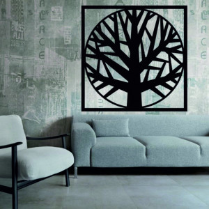 Wooden picture of a tree in a frame - OMARF