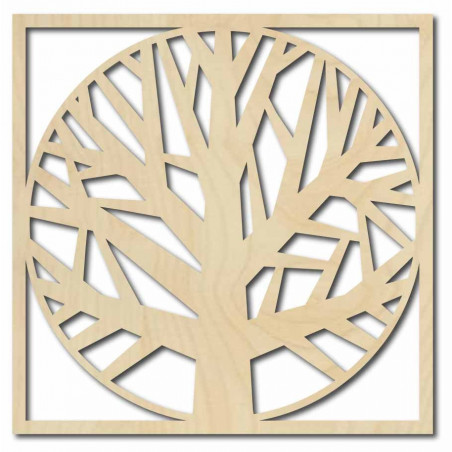 Wooden picture of a tree in a frame - OMARF