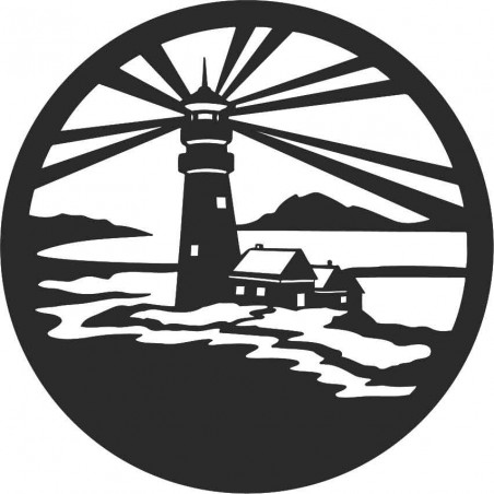 Sentop - Lighthouse modern painting on the wall - wooden decoration