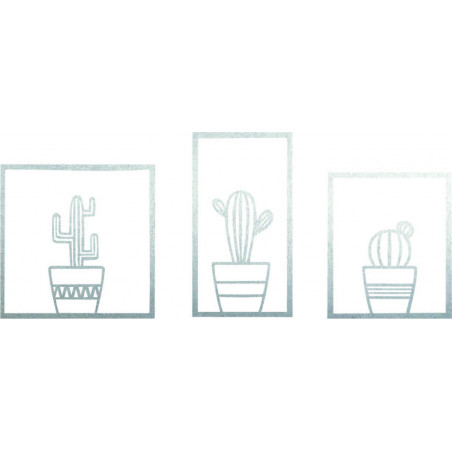 Stylish three-part wall picture - Cacti