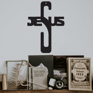 Wooden decoration cross - Jesus, size-250x180 mm