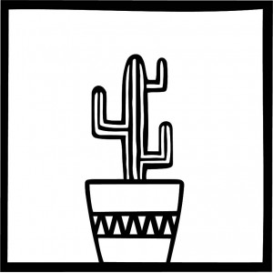 Modern wall painting cactus 2