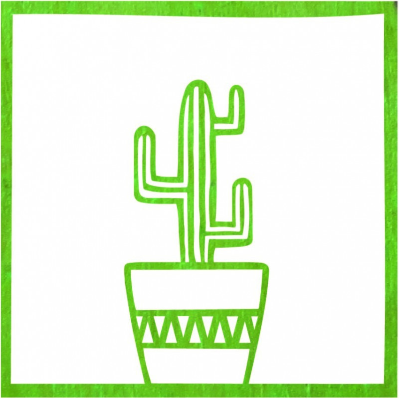 Modern wall painting cactus