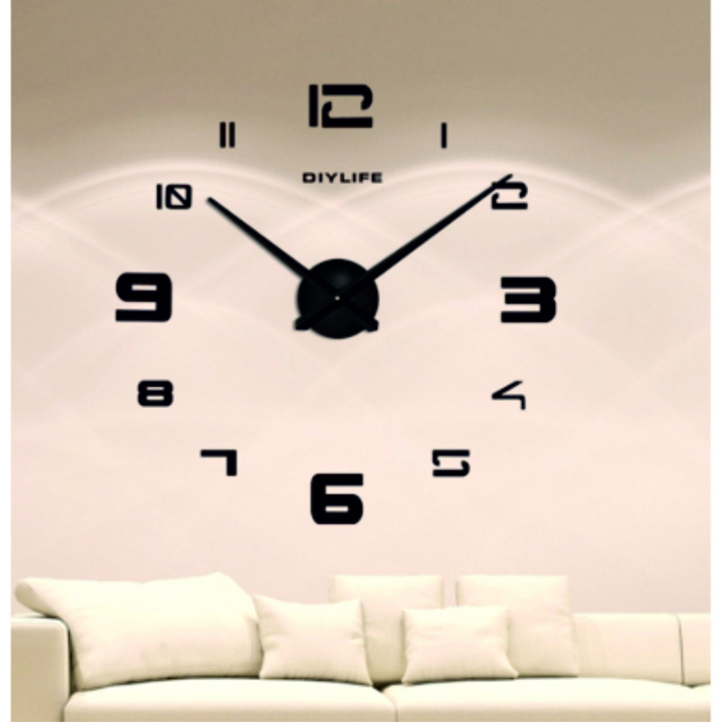 Adhesive mirror wall clock PROFI CLOCK 3D