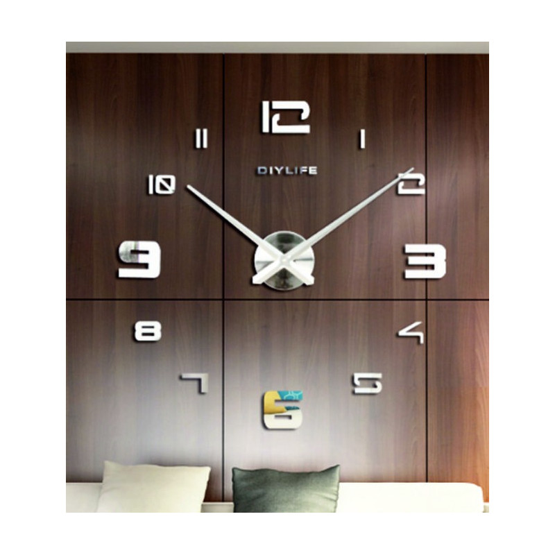 Adhesive mirror wall clock PROFI CLOCK 3D