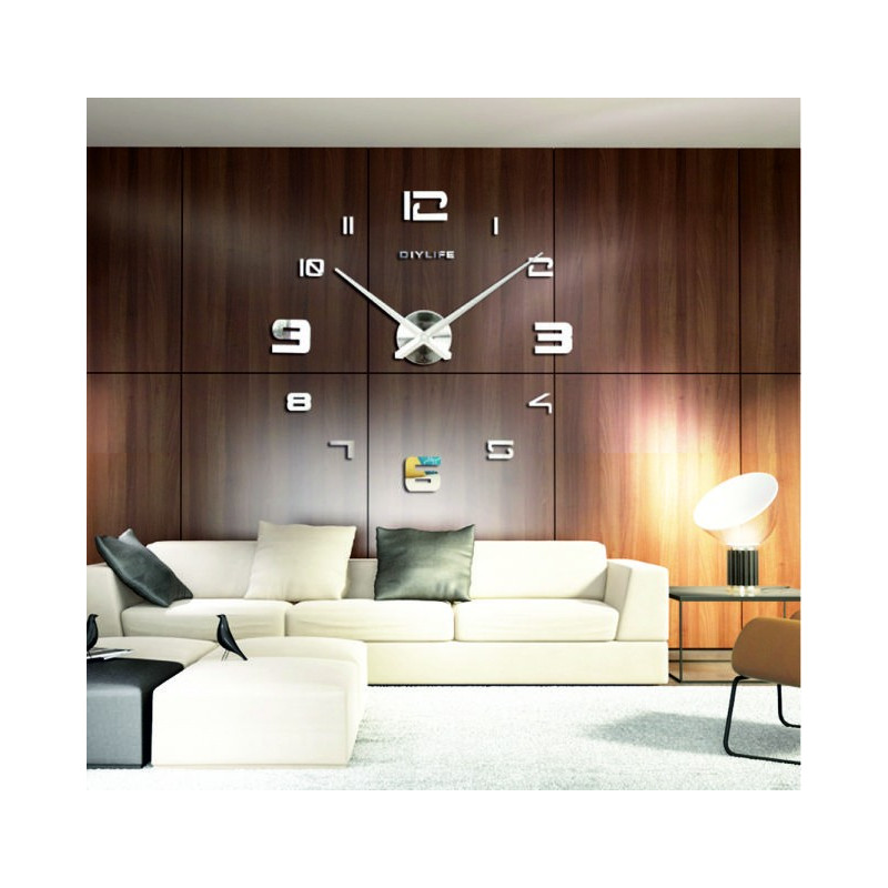 Adhesive mirror wall clock PROFI CLOCK 3D