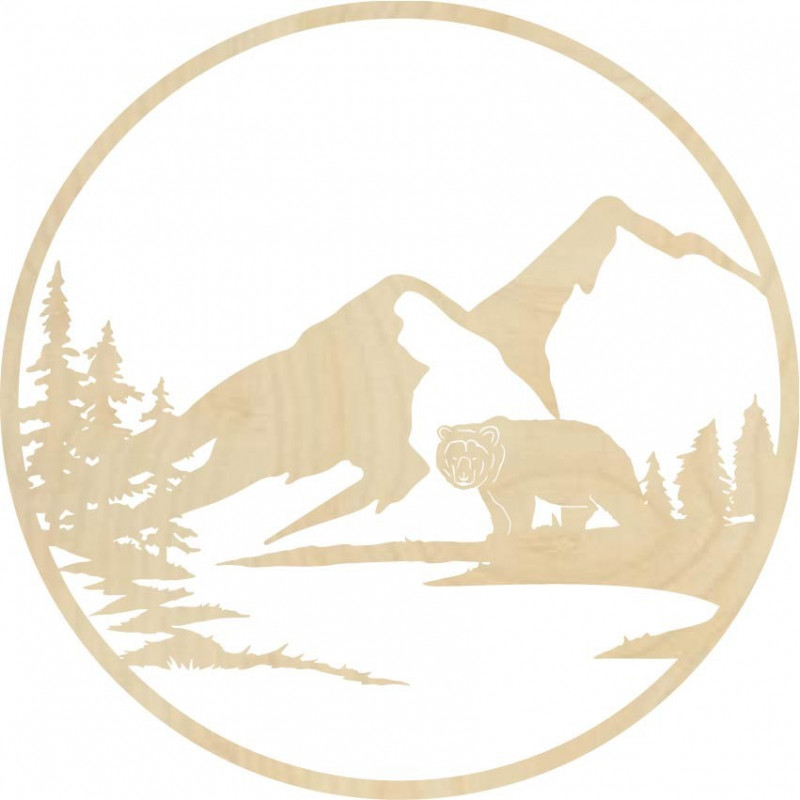 Wooden wall decor of a bear silhouette - nature...