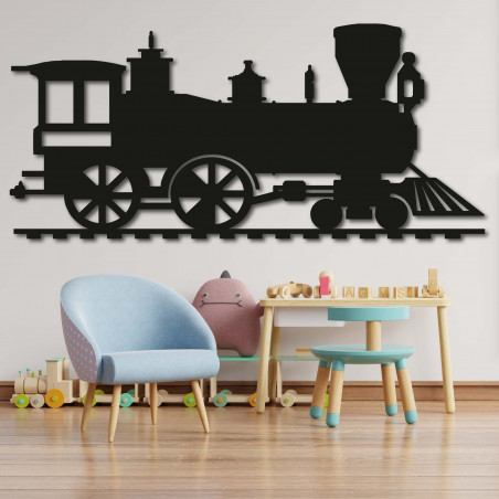 Wooden wall painting train, locomotive - THOMAS