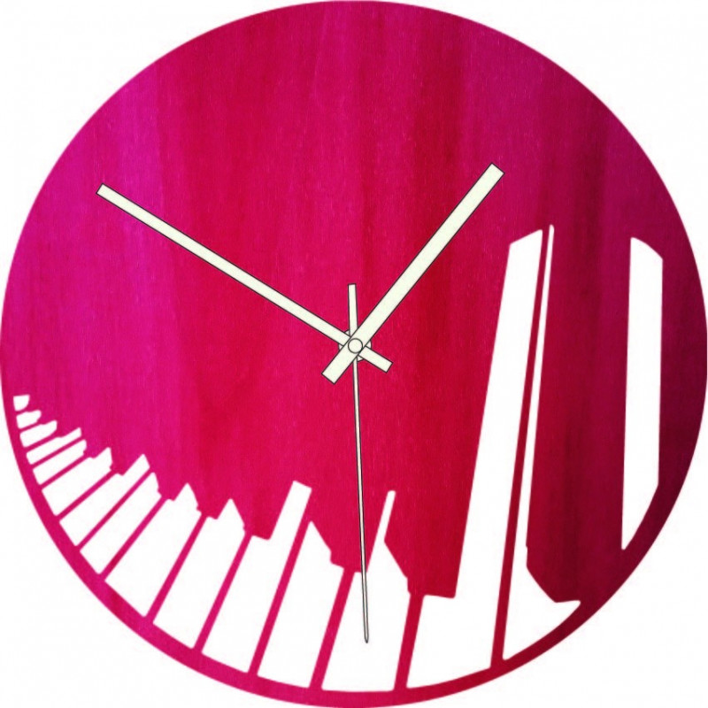 Wooden clock piano symphony black and colour -...