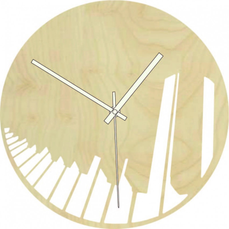 Wooden clock piano symphony black and colour -...