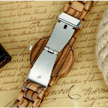 Wooden wristwatch made from natural materials. Watches for men and women.
