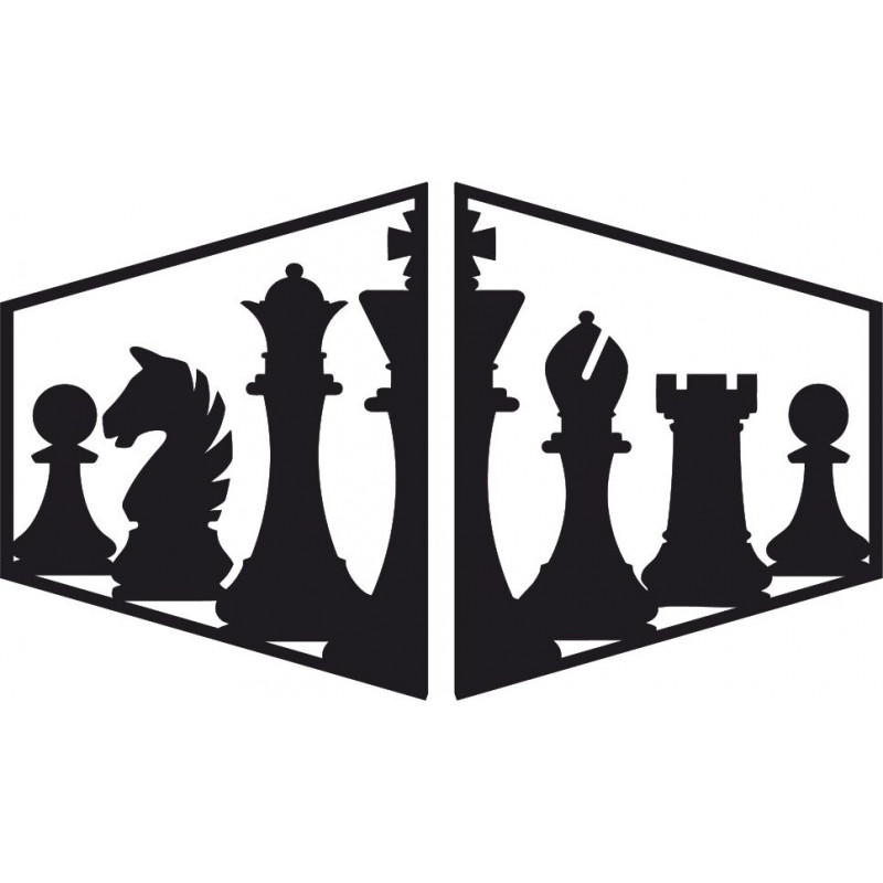 Elegant painting on the wall of a chess piece -...